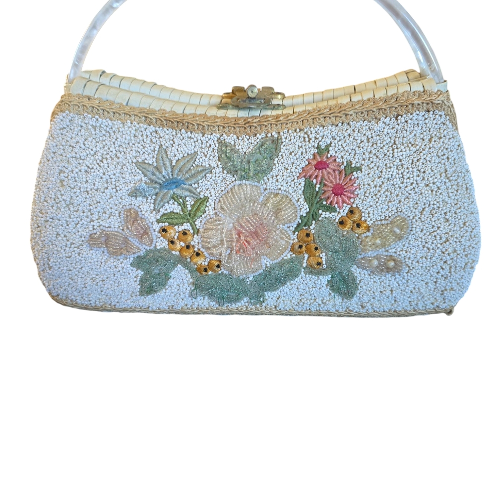 Elegant Floral Beaded Handbag